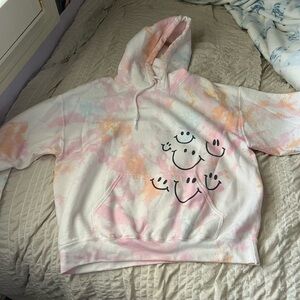 tye-dye smiley face hoodie